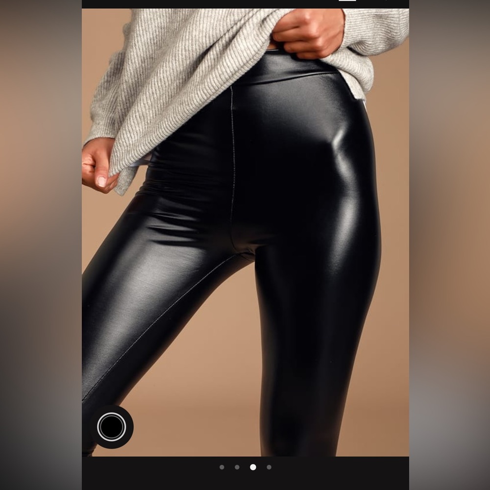 Lulu’s Vegan Leather Leggings - Picture 3 of 9